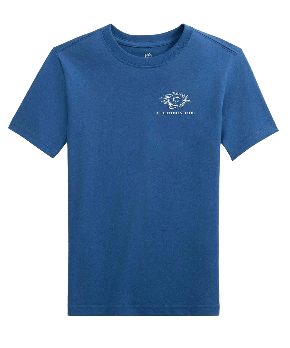 Kids Skipjack Fill Tackle Tangle Short Sleeve T-Shirt- Nautical Blue