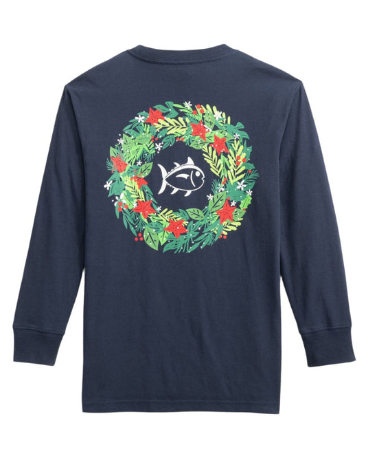 Southern Tide Long Sleeve Holiday Wreath Tee