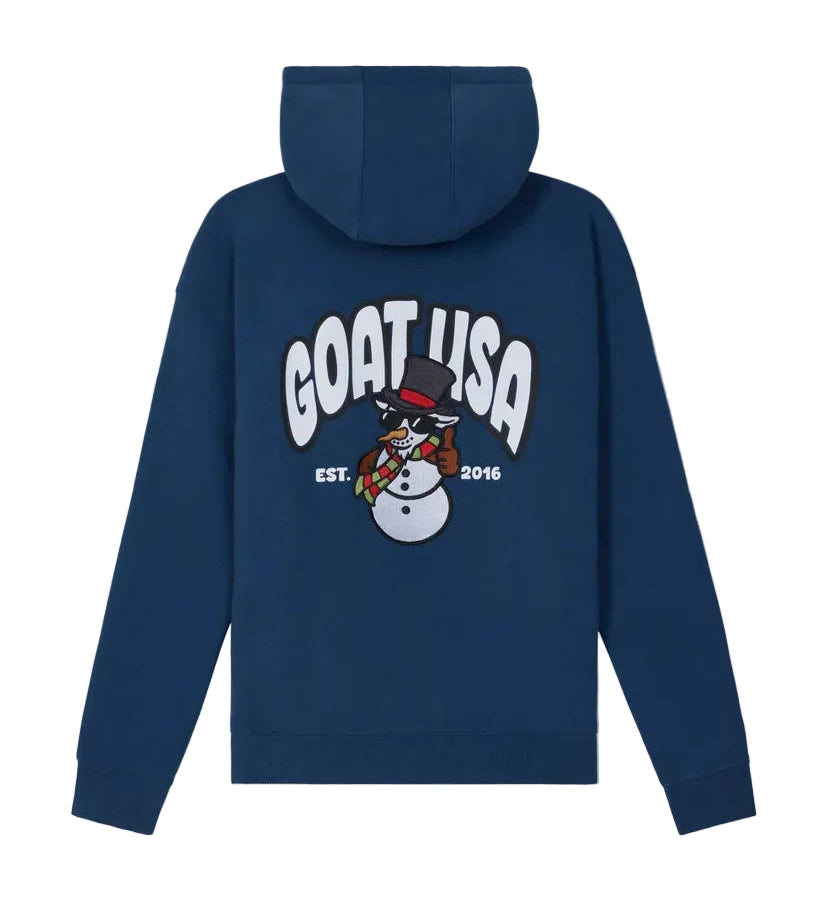 GOAT USA Thumbs Up Snowman Hooded Sweatshirt- Moonlit Ocean