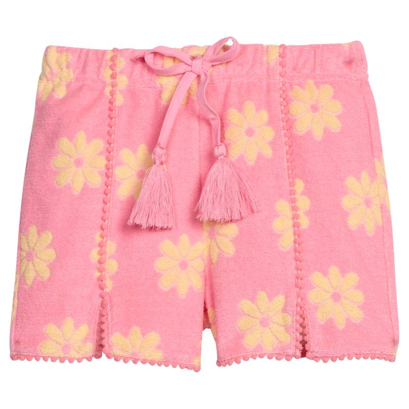 Bisby Pom Pom Terry Shorts- Pink Floral