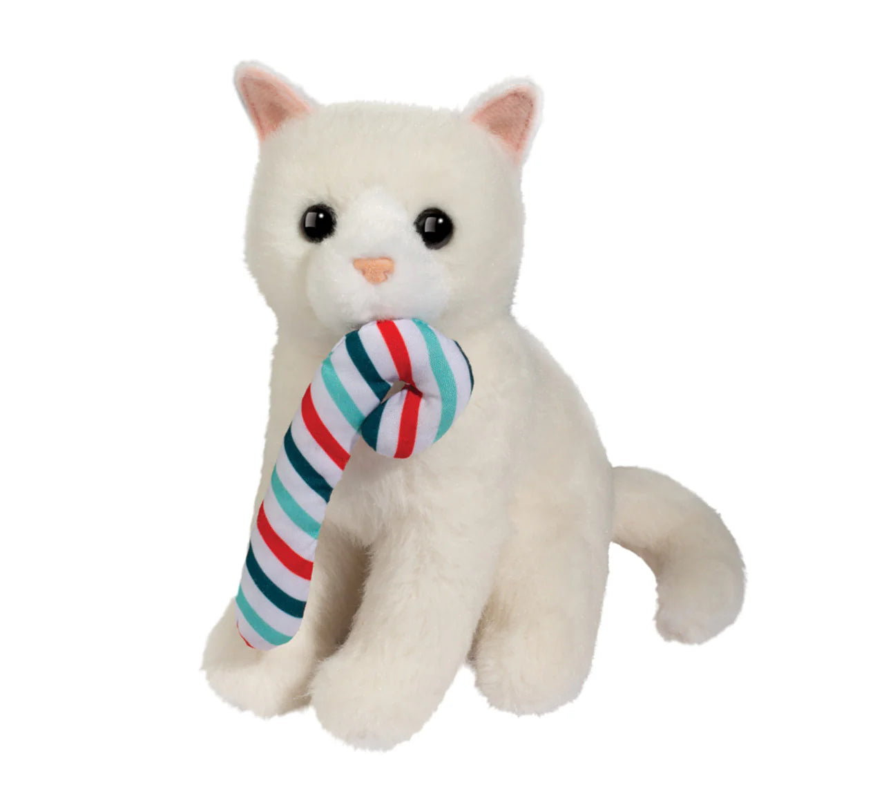 Mini Sitting Holiday Plush- White Cat