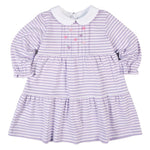Florence Eiseman Stripe Knit Dress With Embroidered Flowers