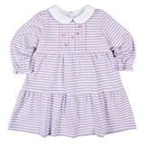 Florence Eiseman Stripe Knit Dress With Embroidered Flowers