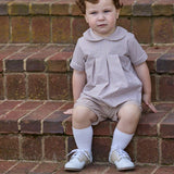 Carson Short Set- Khaki Gingham