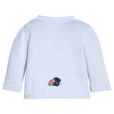 Little English Football Helmet Crochet Cardigan