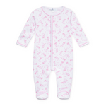 Magnolia Baby Darling Cowboy Boots Printed Ruffle Footie- Pink