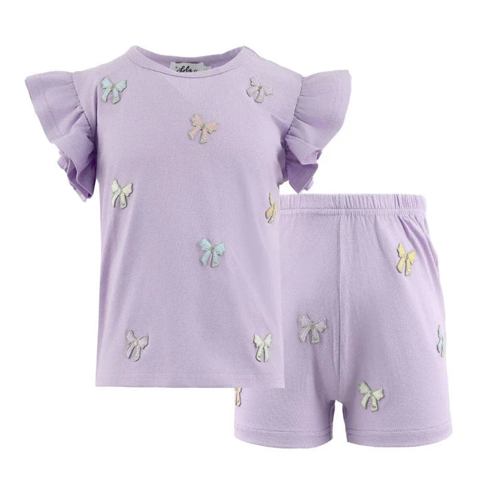 Lola and the Boys Lavender Pretty Bows Short Set