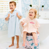 Percale Kids Poncho-Blue Stripe