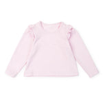 Lila and Hayes Mia Girls' Long Sleeve Performance Top- Cotton Candy Pink