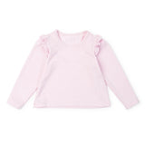 Lila and Hayes Mia Girls' Long Sleeve Performance Top- Cotton Candy Pink