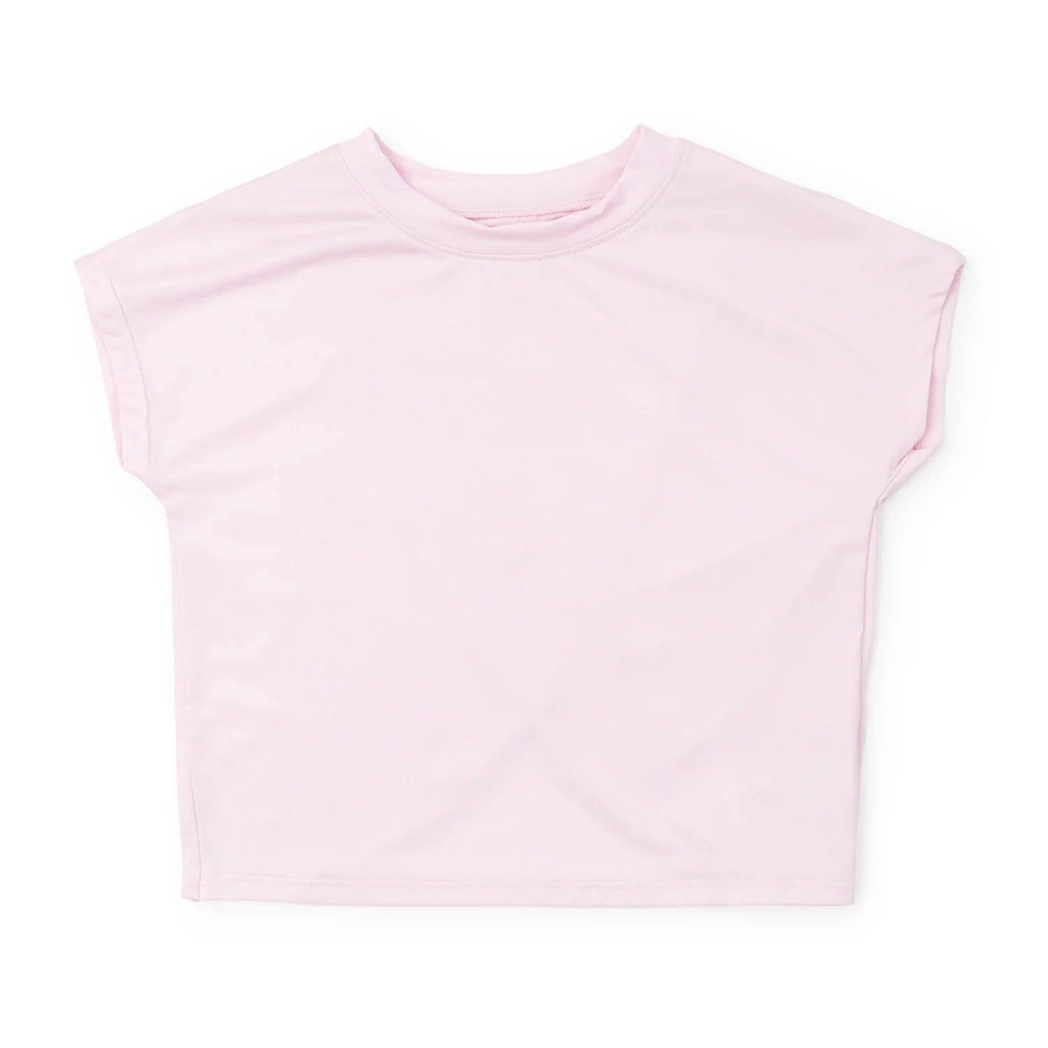 Lila and Hayes Sloane Girls' Short Sleeve Performance Top- Cotton Candy Pink