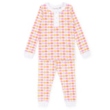 Lila and Hayes Alden Girls' Pima Cotton Pajama Pant Set - Preppy Pumpkins Bright