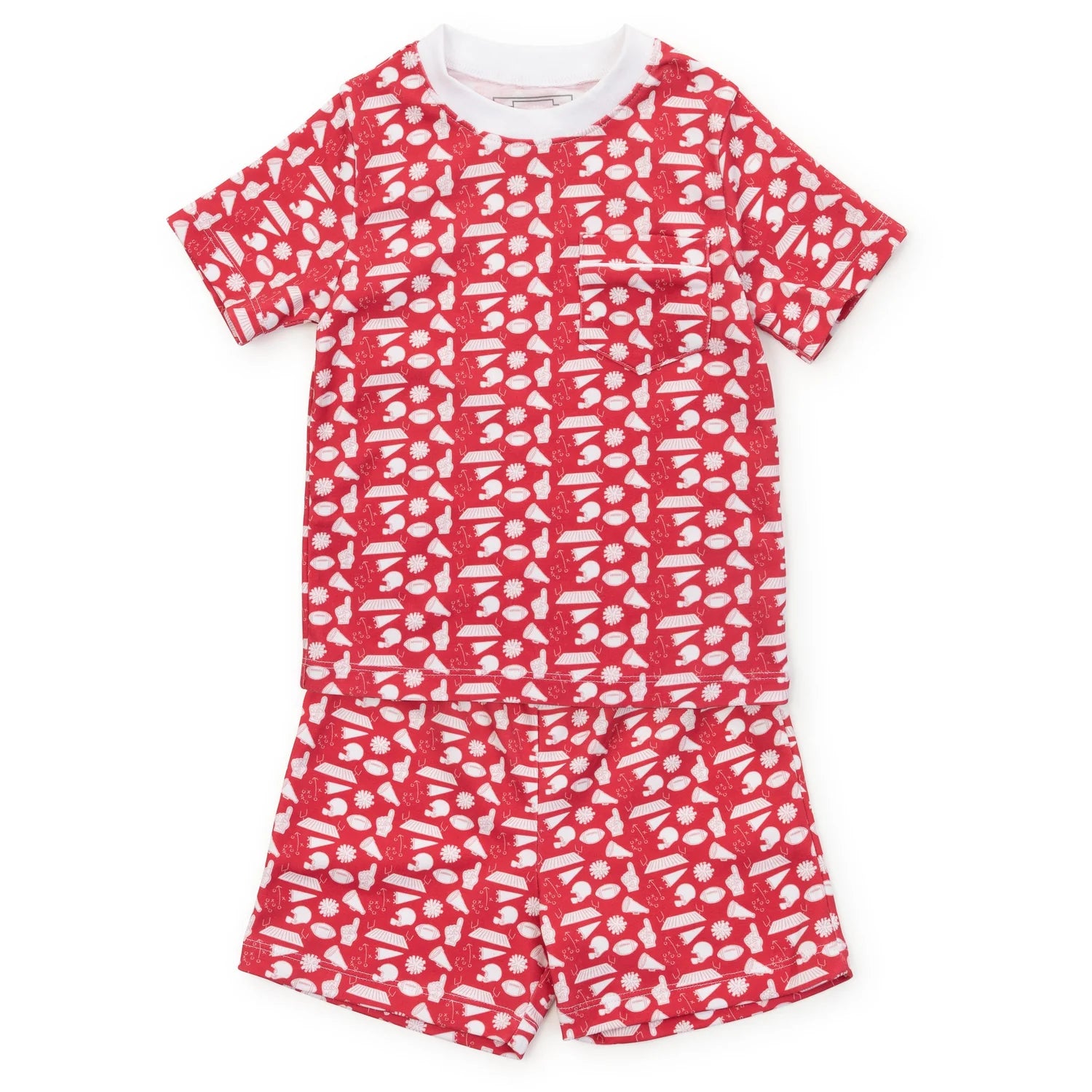 Lila and Hayes Charles Boys' Short Set - Pep Rally Red
