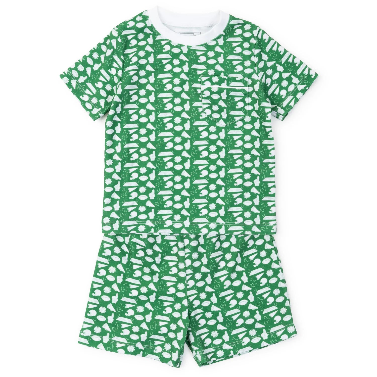 Lila and Hayes Charles Boys' Short Set - Pep Rally Green