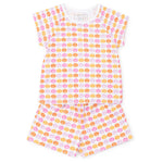 Lila and Hayes Emery Girls' Short Set - Preppy Pumpkins Bright