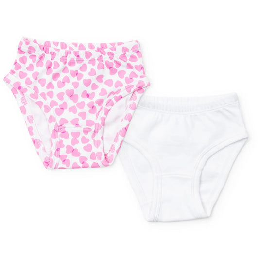 Lila and Hayes Lauren Girls' Underwear Set - Confetti Hearts Pink/White