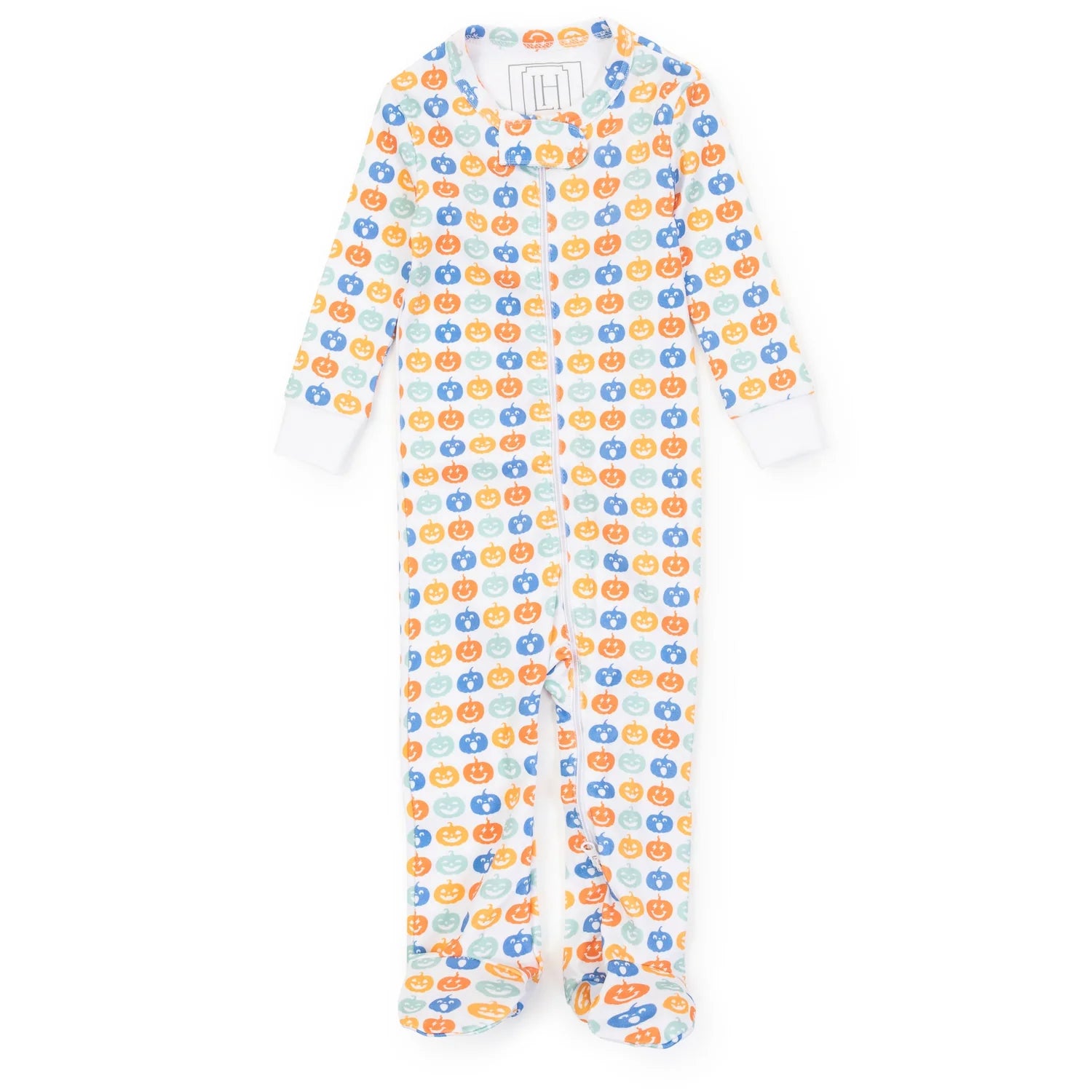 Lila and Hayes Parker Boys' Zipper Pajama - Preppy Pumpkin Cool