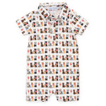 Lila and Hayes Tripp Boys' Polo Shortall - Western Pups