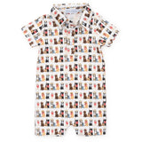 Lila and Hayes Tripp Boys' Polo Shortall - Western Pups