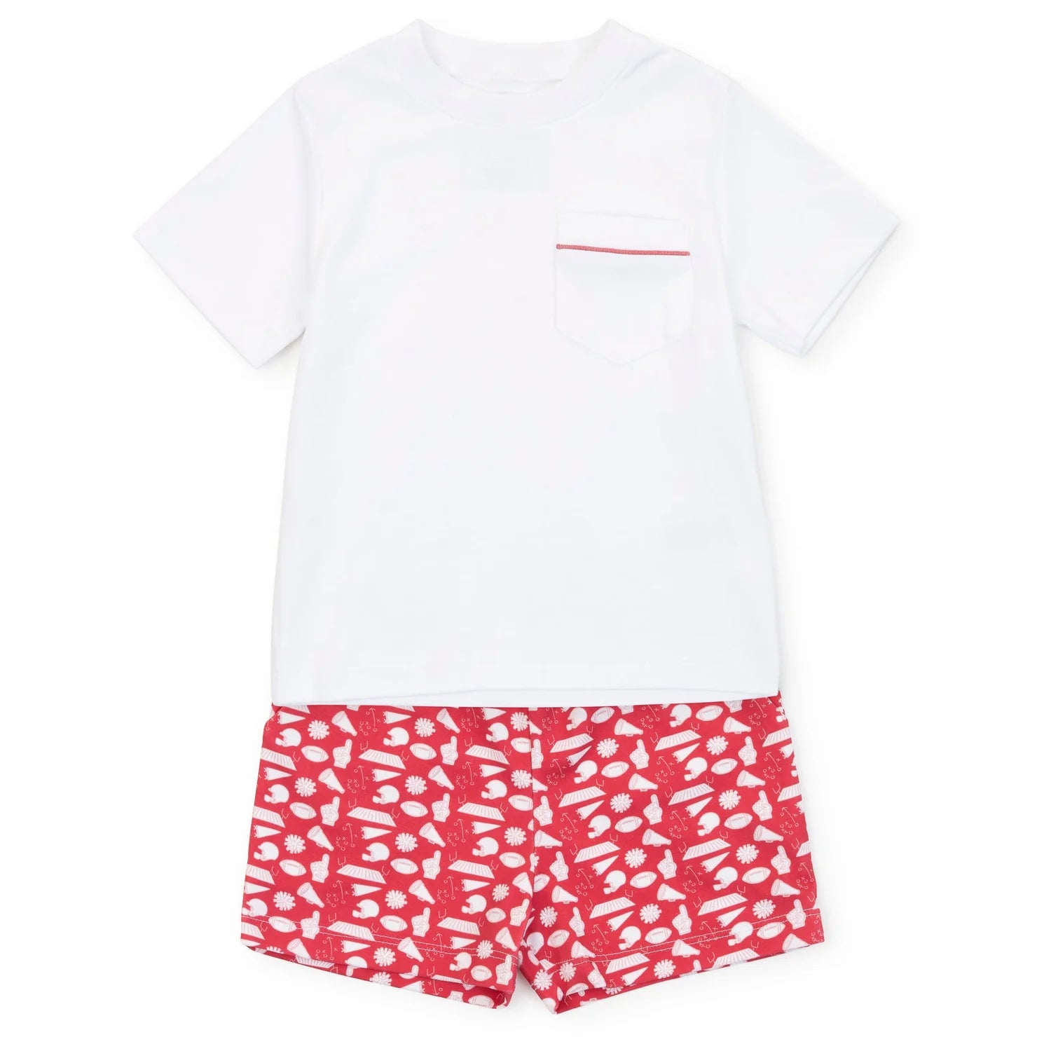 Lila and Hayes Walker Boys' Short Set - Pep Rally Red