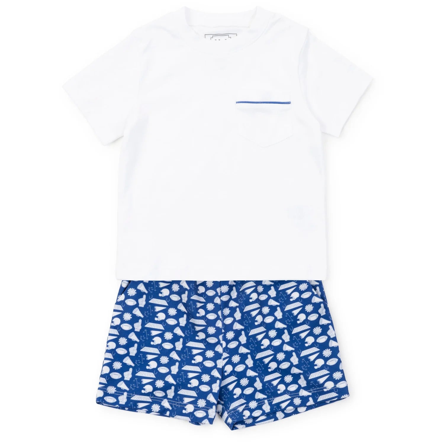 Lila and Hayes Walker Boys' Short Set - Pep Rally Blue