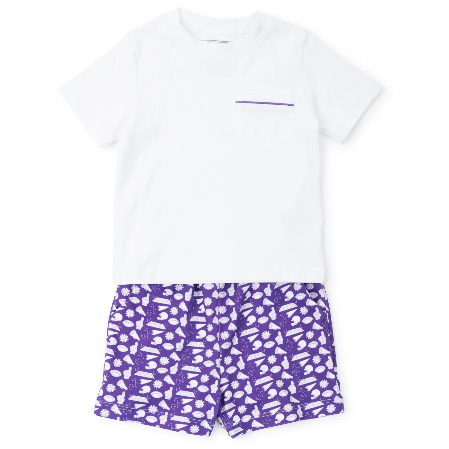 Lila and Hayes Walker Boys' Short Set - Pep Rally Purple