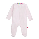 Magnetic Footie- Pink Love Lines Pointelle
