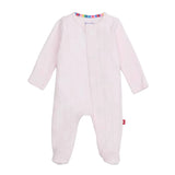 Magnetic Footie- Pink Love Lines Pointelle