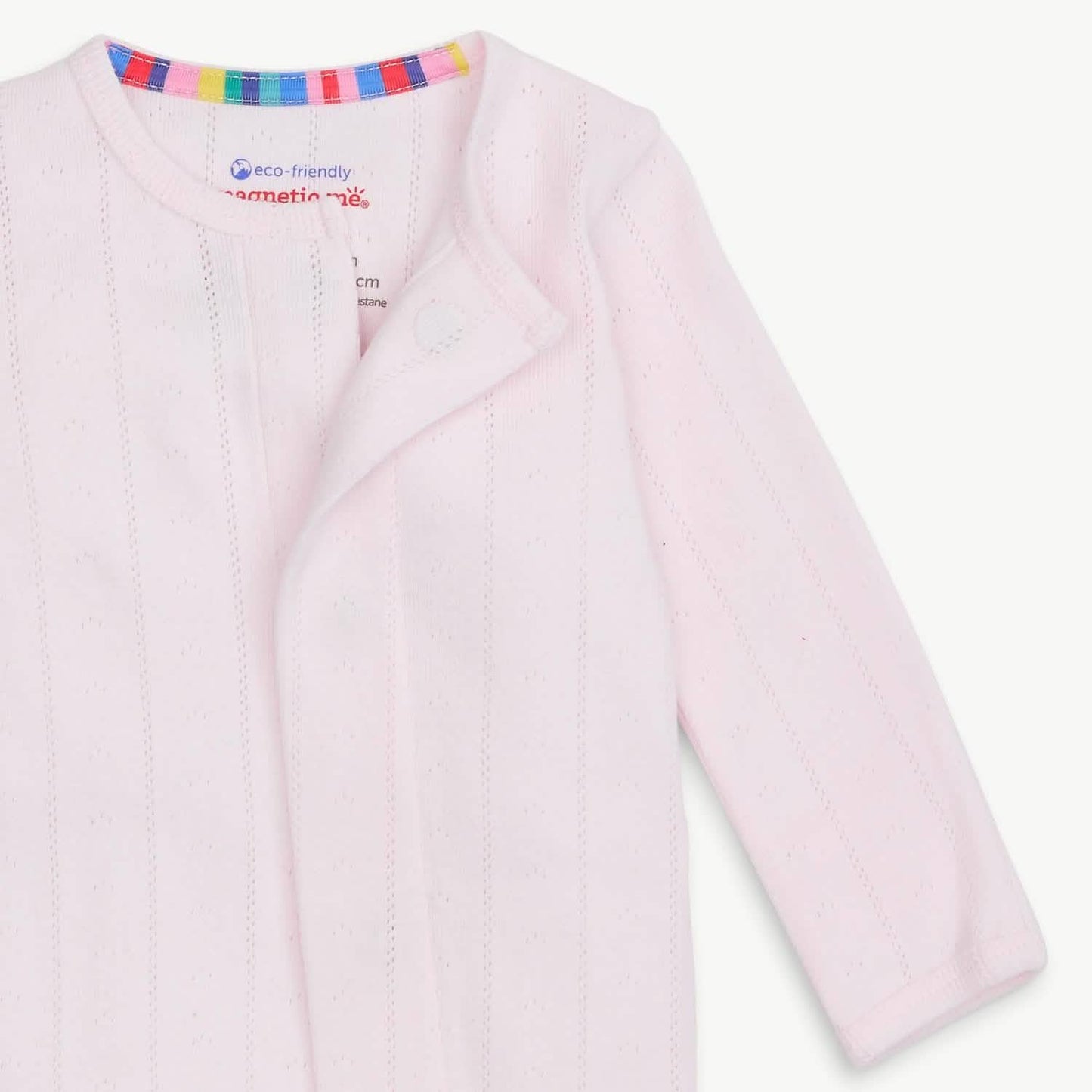 Magnetic Footie- Pink Love Lines Pointelle