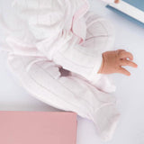 Magnetic Footie- Pink Love Lines Pointelle