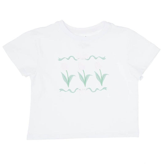 Azarhia Easter Tulips Boxy Tee- White