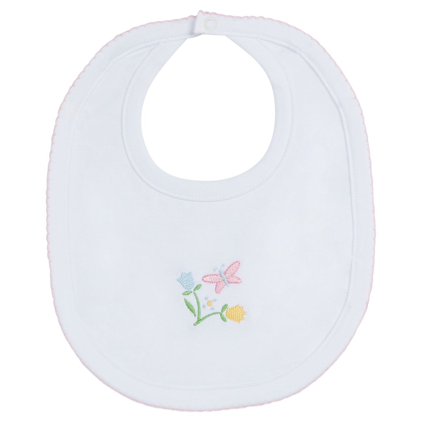 Little English Embroidered Bib - Butterfly