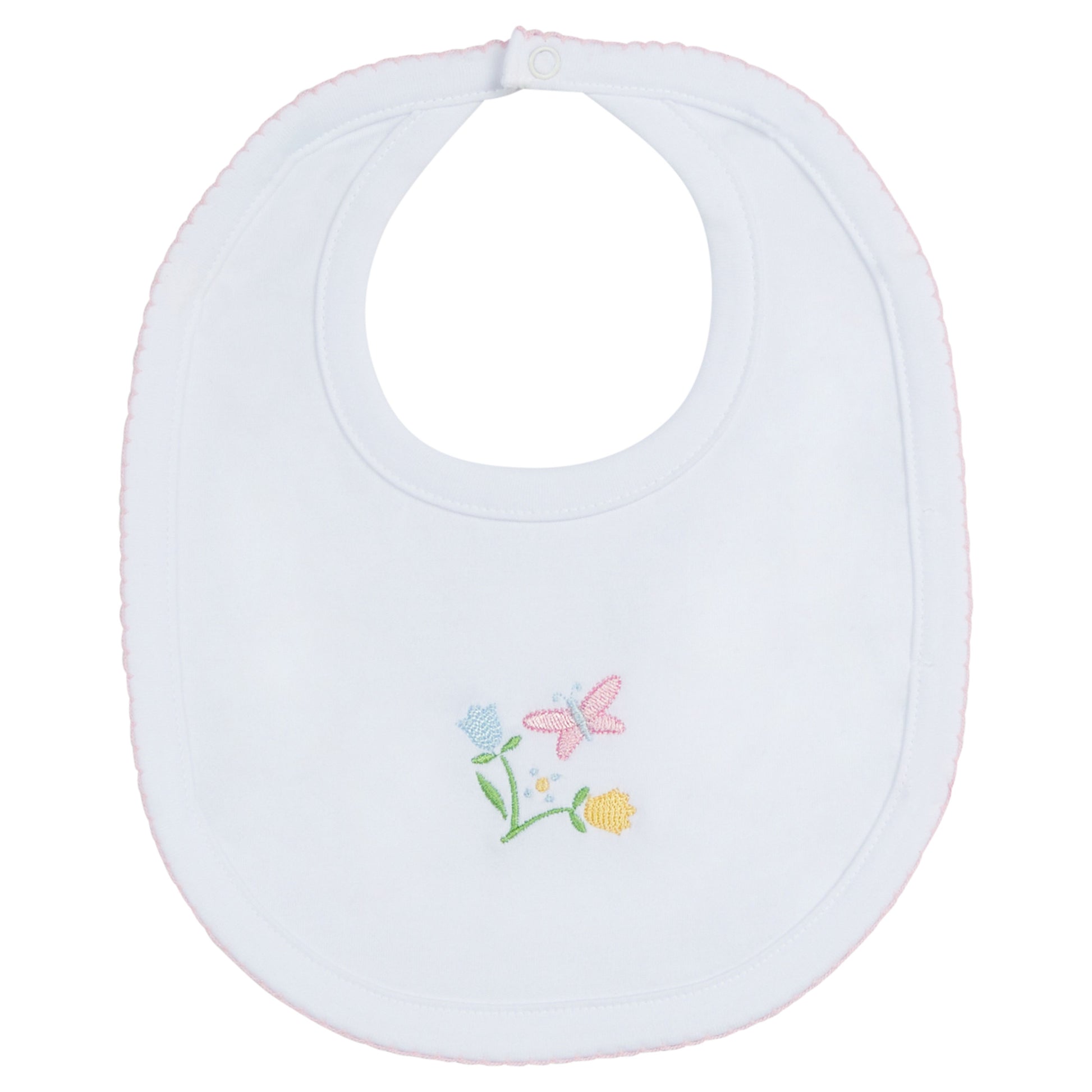 Little English Embroidered Bib - Butterfly