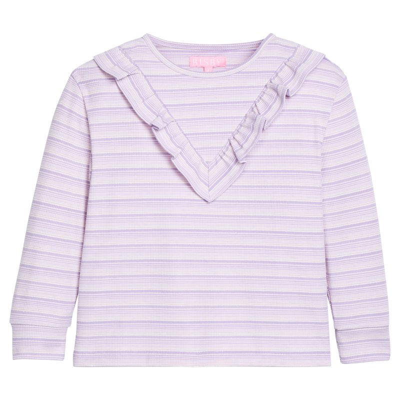 Bisby Aspen Tee- Lavender Sparkle Stripe
