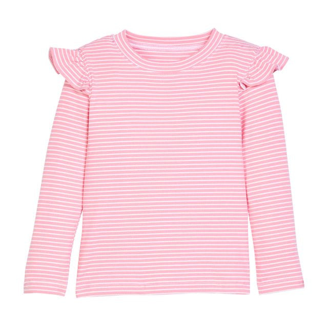 Bisby Sadie Tee- Pale Pink Stripe