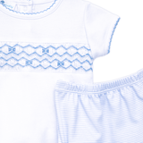 Jacob Smocked Diaper Cover Set- Light Blue