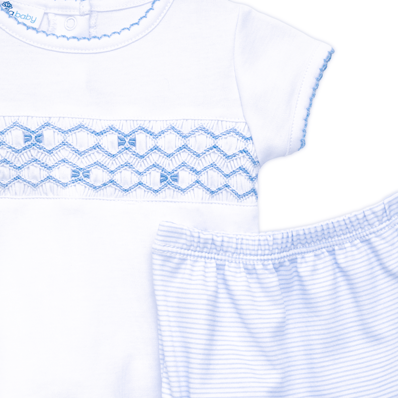 Jacob Smocked Diaper Cover Set- Light Blue
