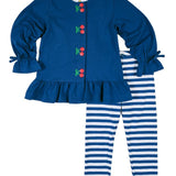 Florence Eiseman Knit Tunic And Legging Set With Cherries