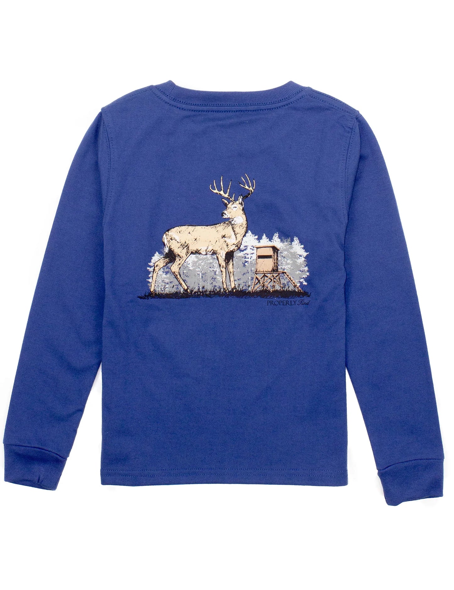Properly Tied Deer Season Long Sleeve Tee - River Blue