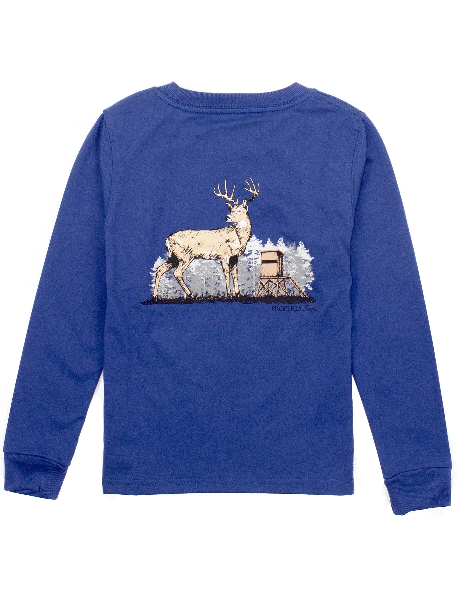 Properly Tied Deer Season Long Sleeve Tee - River Blue