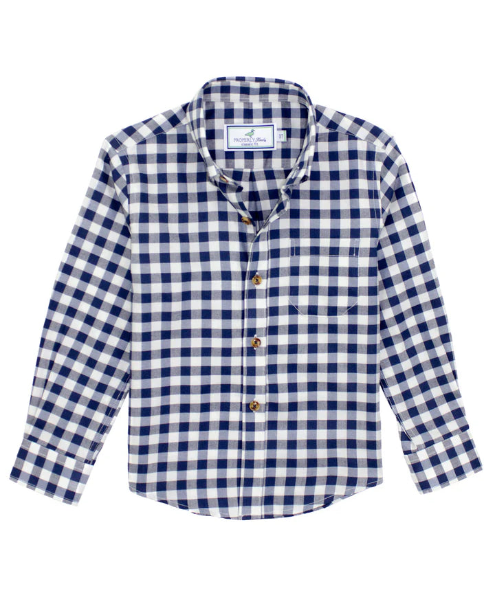 Properly Tied Boys Woodland Sportshirt - Navy Pier
