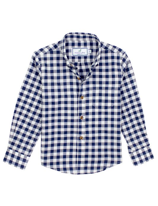 Properly Tied Boys Woodland Sportshirt - Navy Pier