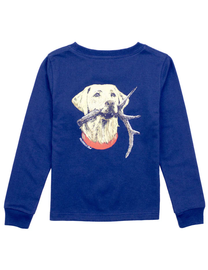 Properly Tied Antler Long Sleeve Tee - River Blue
