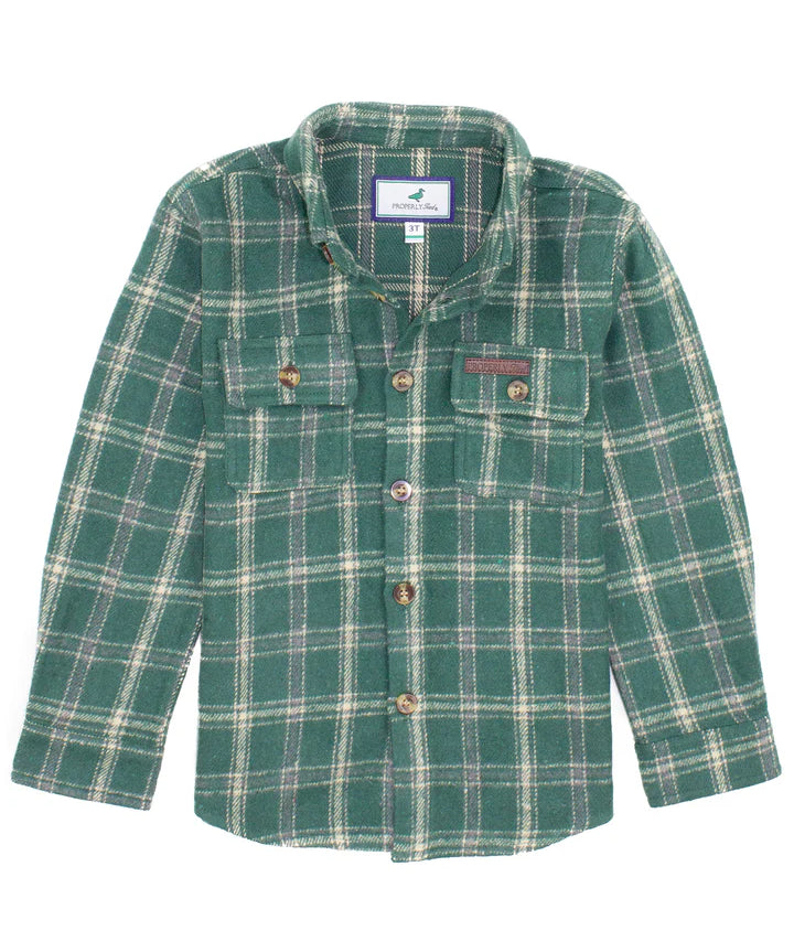 Properly Tied Boys Ranch Flannel - Pine