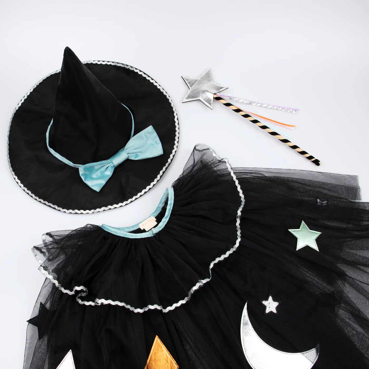 Meri Meri Tulle Applique Witch Cape, Hat, and Wand