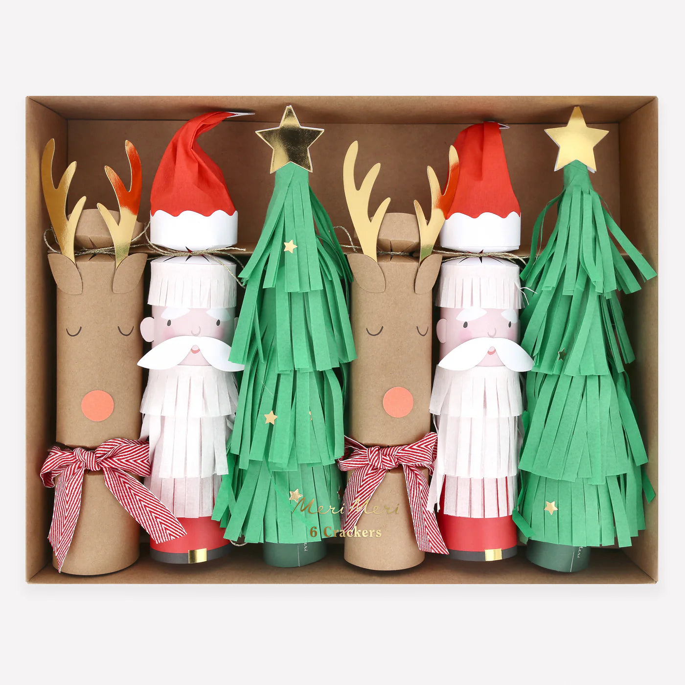Meri Meri Santa, Reindeer & Tree Crackers