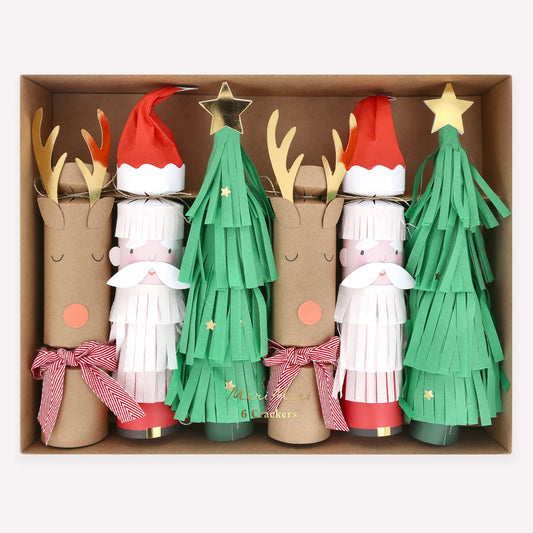 Meri Meri Santa, Reindeer & Tree Crackers