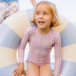 Minnow Rosa Vine Rashguard One Piece