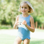 Minnow Dusk Blue Eyelet Ballerina One Piece