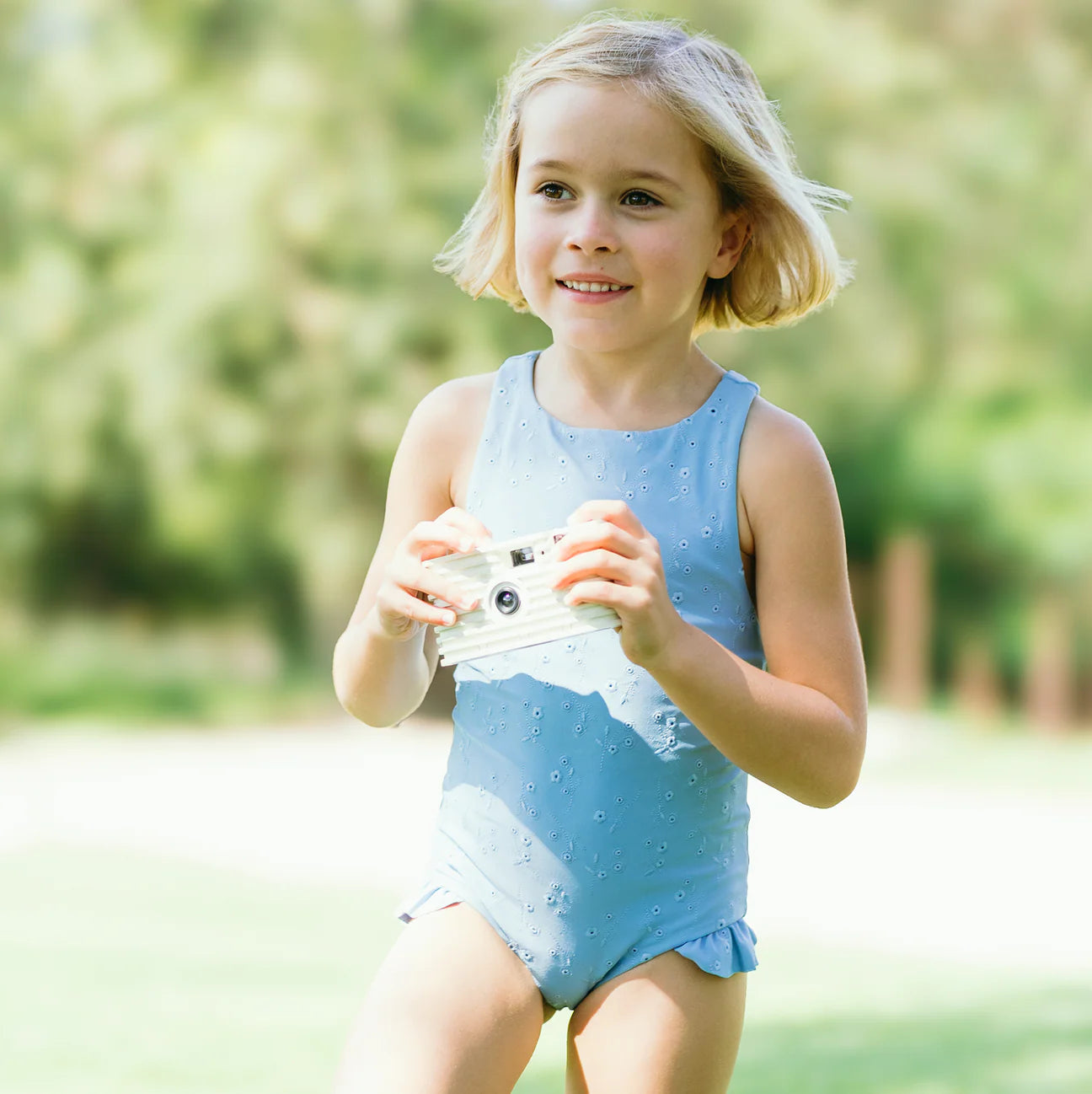 Minnow Dusk Blue Eyelet Ballerina One Piece